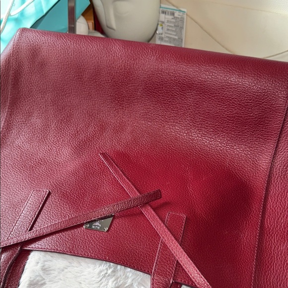 MCM Wandel Burgundy and Silver Reversible Leather Tote - Picture 9 of 16